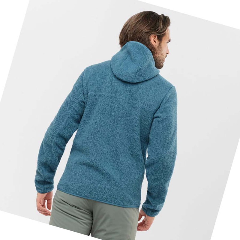 Sudadera Con Capucha Salomon ESSENTIAL WARM TEDDY Hombre Azules | LRBTQYM-54