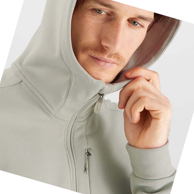 Sudadera Con Capucha Salomon ESSENTIAL WARM FLEECE Hombre Beige | TGQKBEL-40