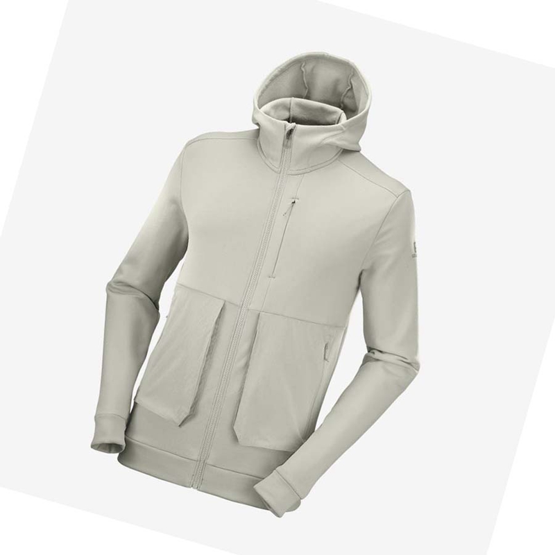 Sudadera Con Capucha Salomon ESSENTIAL WARM FLEECE Hombre Beige | TGQKBEL-40