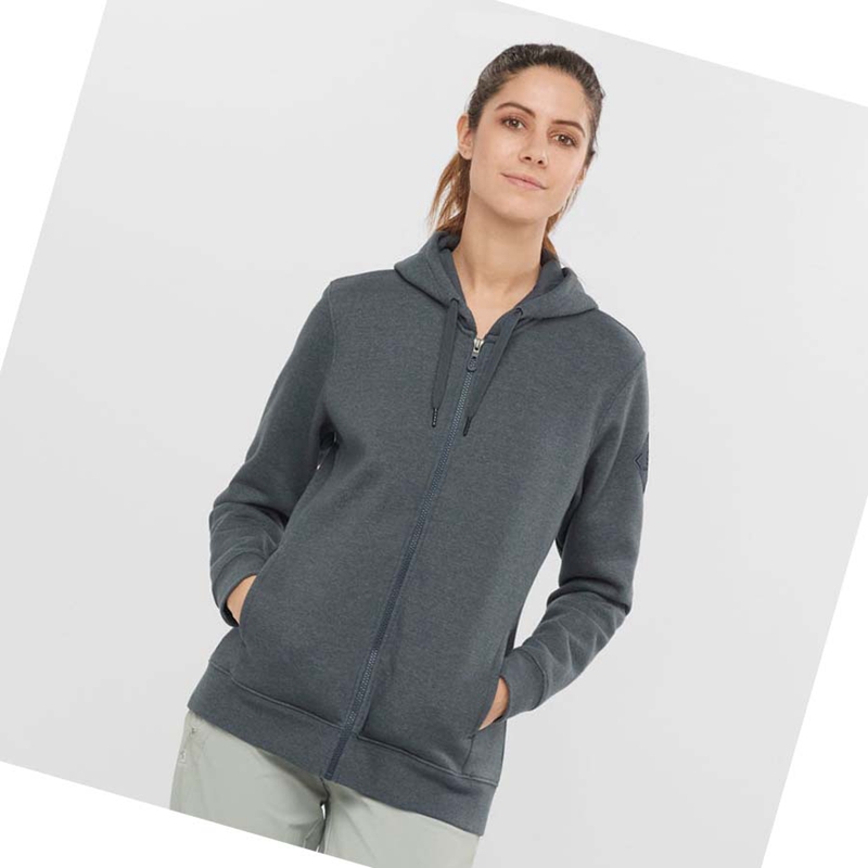 Sudadera Con Capucha Salomon ESSENTIAL WARM SALOMON Mujer Gris | TVNGBRP-89