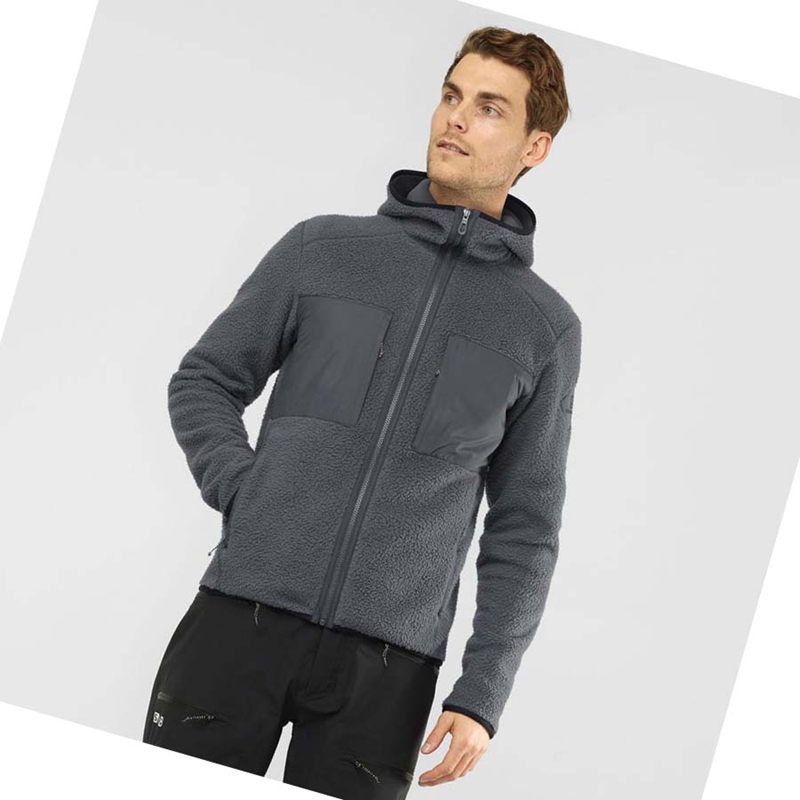 Sudadera Con Capucha Salomon ESSENTIAL WARM TEDDY Hombre Gris | ZVLDRGF-59