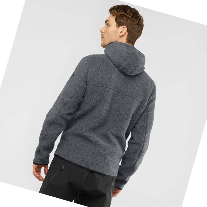 Sudadera Con Capucha Salomon ESSENTIAL WARM TEDDY Hombre Gris | ZVLDRGF-59