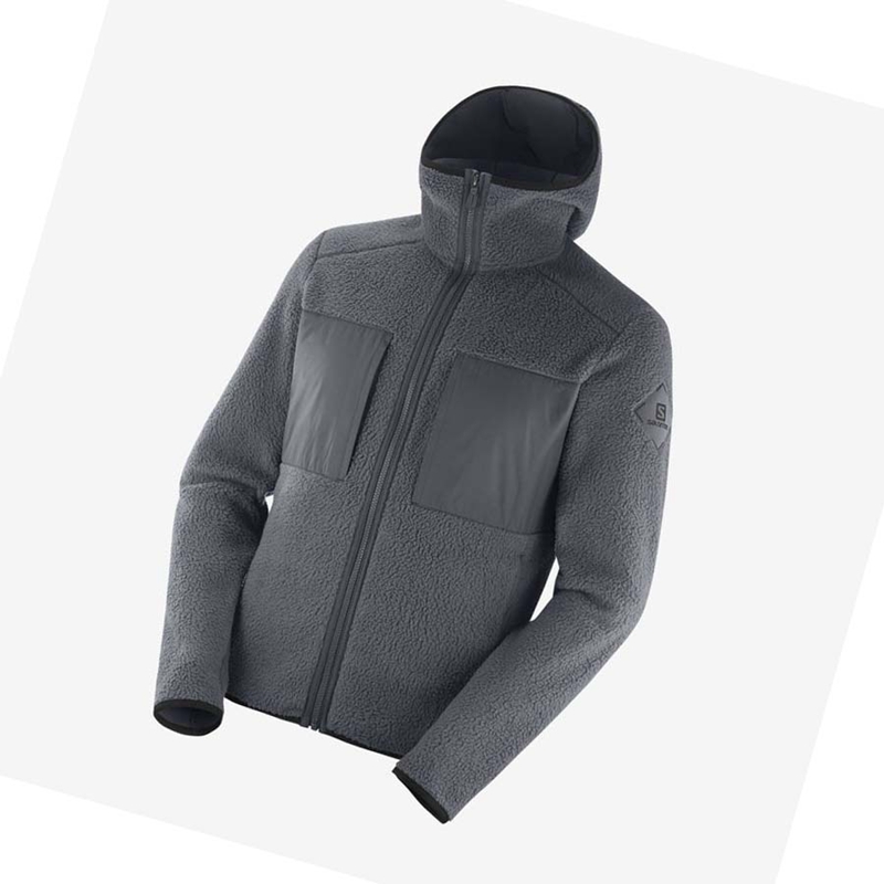 Sudadera Con Capucha Salomon ESSENTIAL WARM TEDDY Hombre Gris | ZVLDRGF-59