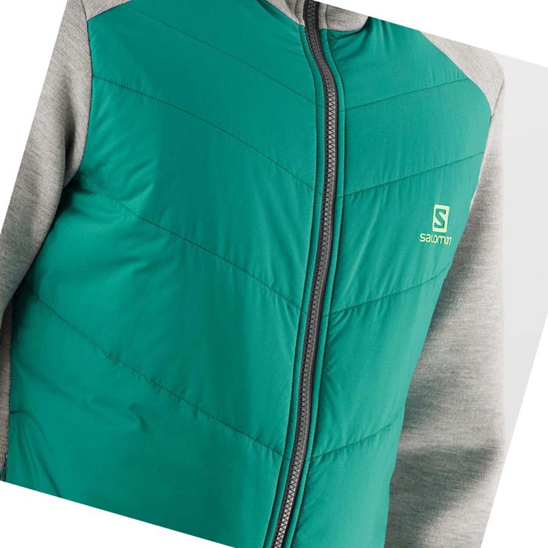 Sudadera Con Capucha Salomon ESSENTIAL XWARM HYBRID Hombre Verde | HJQGSLA-84