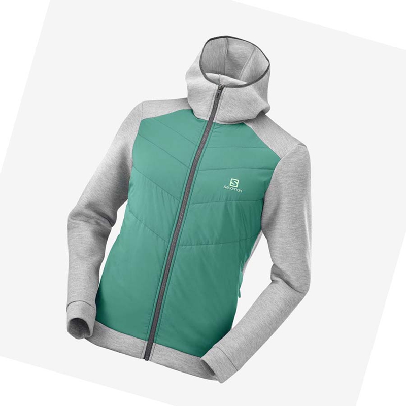 Sudadera Con Capucha Salomon ESSENTIAL XWARM HYBRID Hombre Verde | HJQGSLA-84