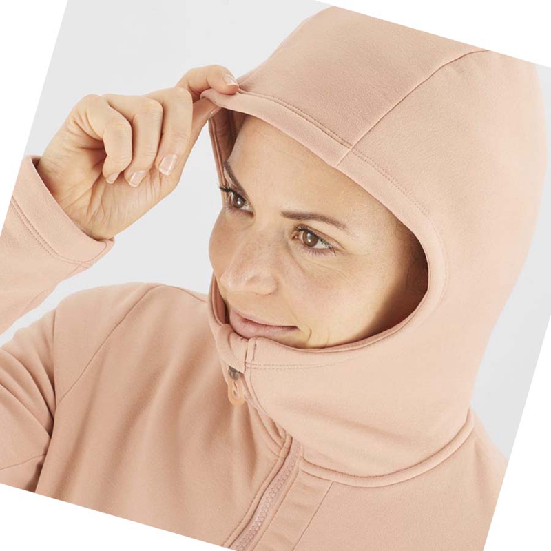 Sudadera Con Capucha Salomon ESSENTIAL XWARM Mujer Rosas | MSONIEW-43