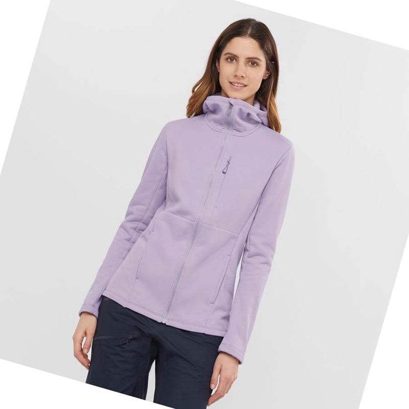 Sudadera Con Capucha Salomon ESSENTIAL XWARM Mujer Moradas | WZCABJV-94