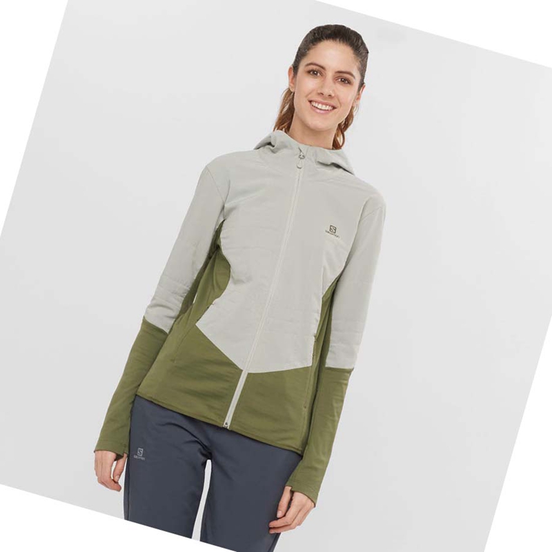 Sudadera Con Capucha Salomon OUTLINE ALL SEASON HYBRID Mujer Verde Oliva | DRMYLKS-13