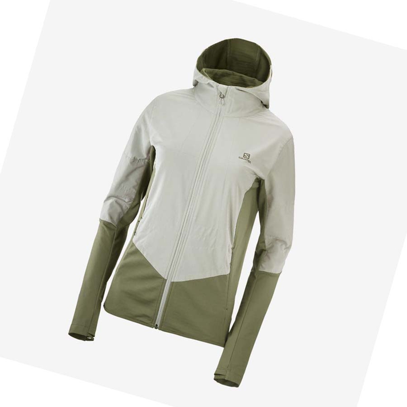 Sudadera Con Capucha Salomon OUTLINE ALL SEASON HYBRID Mujer Verde Oliva | DRMYLKS-13