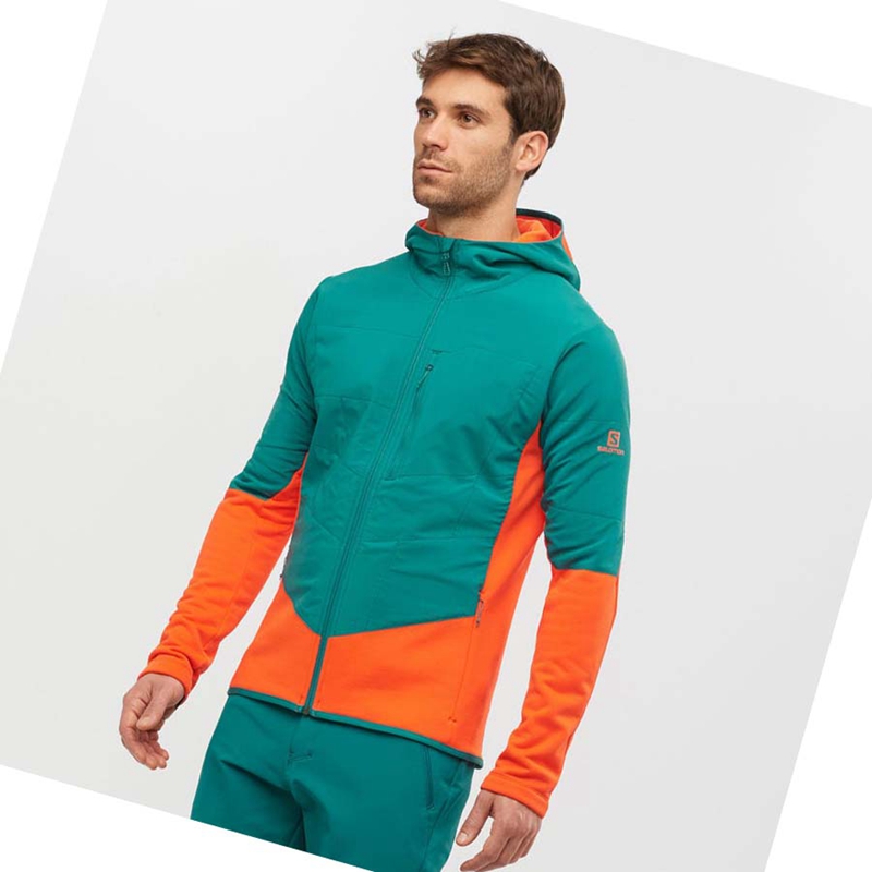 Sudadera Con Capucha Salomon OUTLINE WARM HYBRID Hombre Verde | JMWPOSX-63