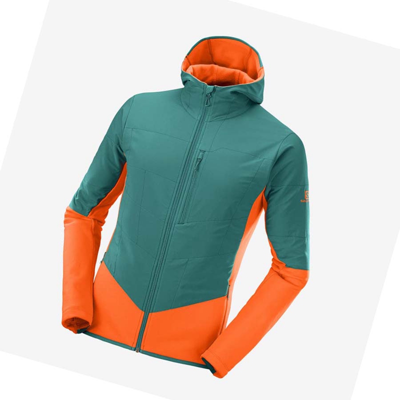 Sudadera Con Capucha Salomon OUTLINE WARM HYBRID Hombre Verde | JMWPOSX-63