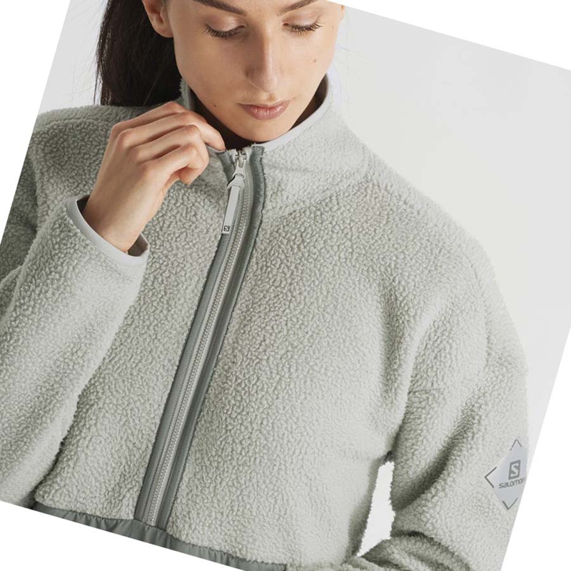 Sudadera Con Capucha Salomon SNOWSHELTER TEDDY Mujer Verde | ECOATMN-83