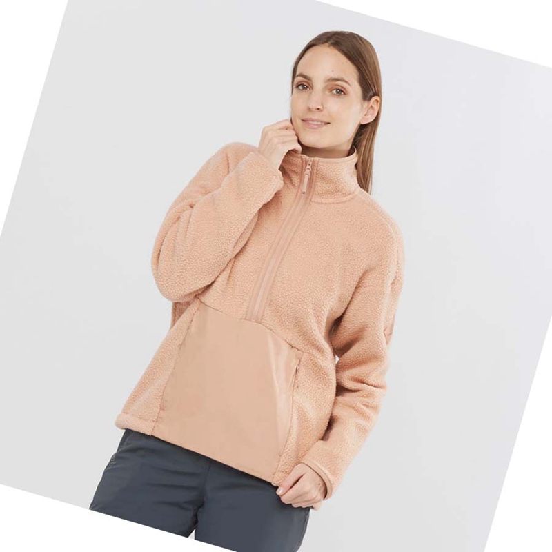 Sudadera Con Capucha Salomon SNOWSHELTER TEDDY Mujer Rosas | ZYVWAUK-68