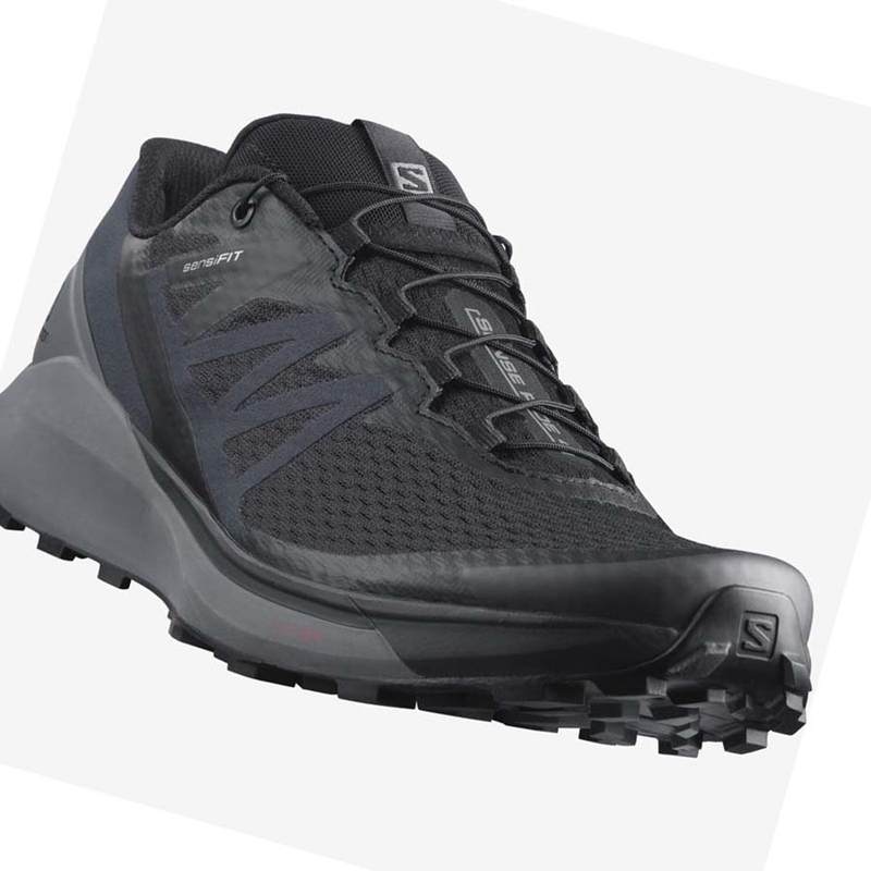 Zapatillas De Trail Running Salomon SENSE RIDE 4 Hombre Negras Gris | CHYAOKG-45