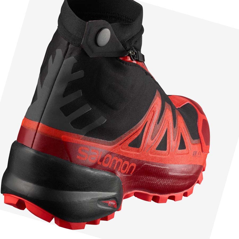 Zapatillas De Trail Running Salomon SNOWSPIKE CLIMASALOMON™ WATERPROOF Mujer Negras Rojas | PGUHDZR-16