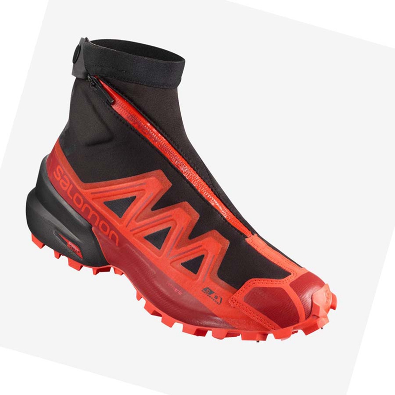 Zapatillas De Trail Running Salomon SNOWSPIKE CLIMASALOMON™ WATERPROOF Mujer Negras Rojas | PGUHDZR-16