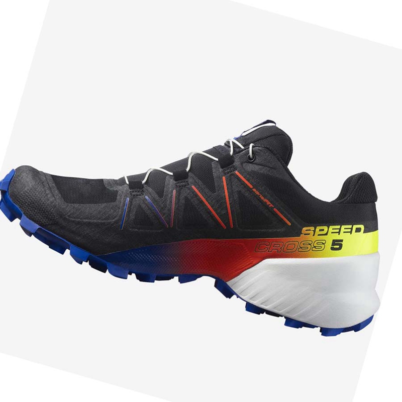 Zapatillas De Trail Running Salomon SPEEDCROSS 5 RACING PACK Hombre Negras Azules | EVNRZAU-52