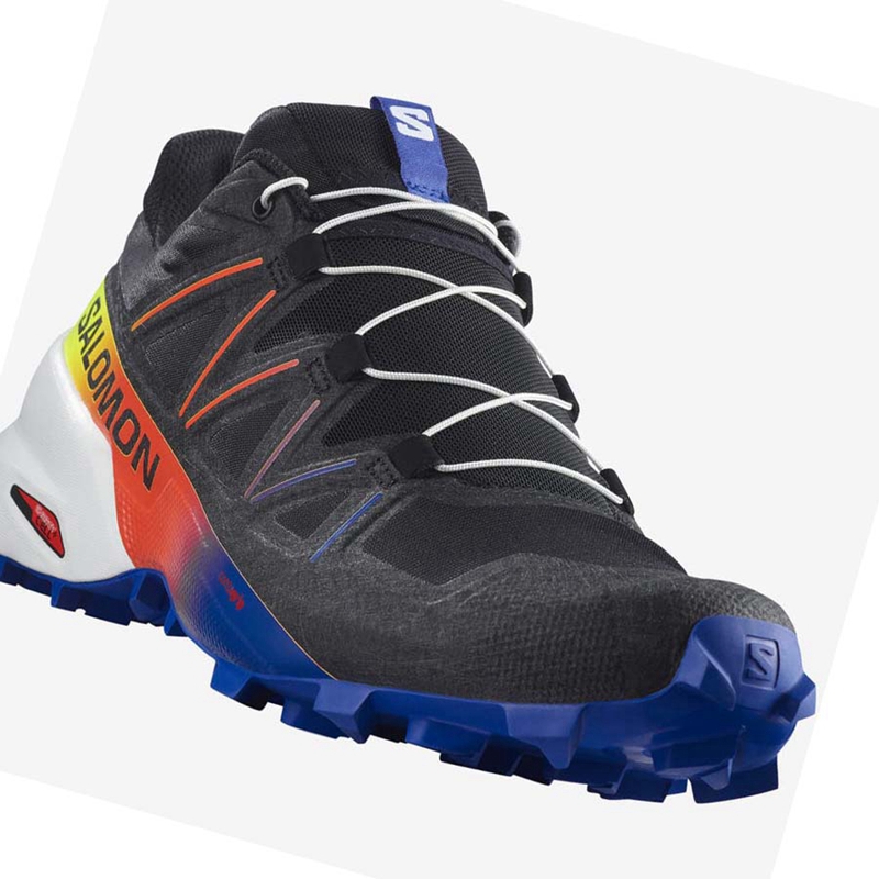 Zapatillas De Trail Running Salomon SPEEDCROSS 5 RACING PACK Hombre Negras Azules | EVNRZAU-52