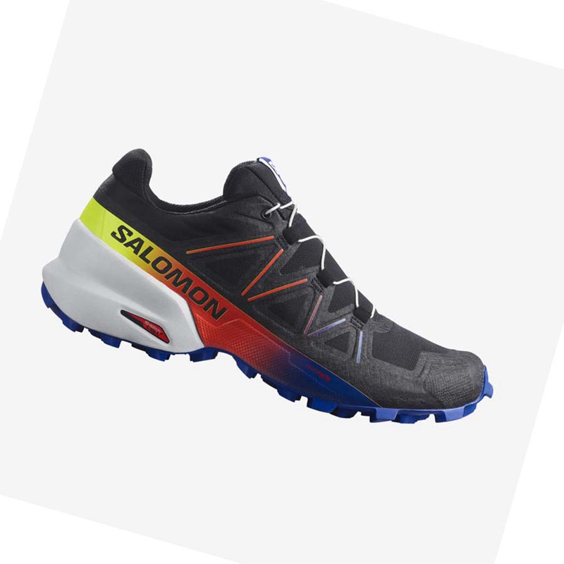 Zapatillas De Trail Running Salomon SPEEDCROSS 5 RACING PACK Hombre Negras Azules | EVNRZAU-52