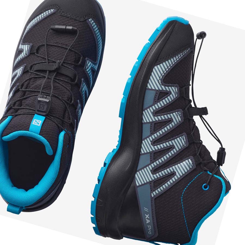 Zapatillas De Trail Running Salomon XA PRO V8 MID CLIMASALOMON™ WATERPROOF Niños Negras | OKZIAYP-92