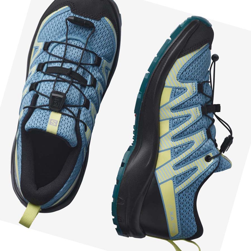 Zapatillas De Trail Running Salomon XA PRO V8 Niños Azules | REWAUKZ-50