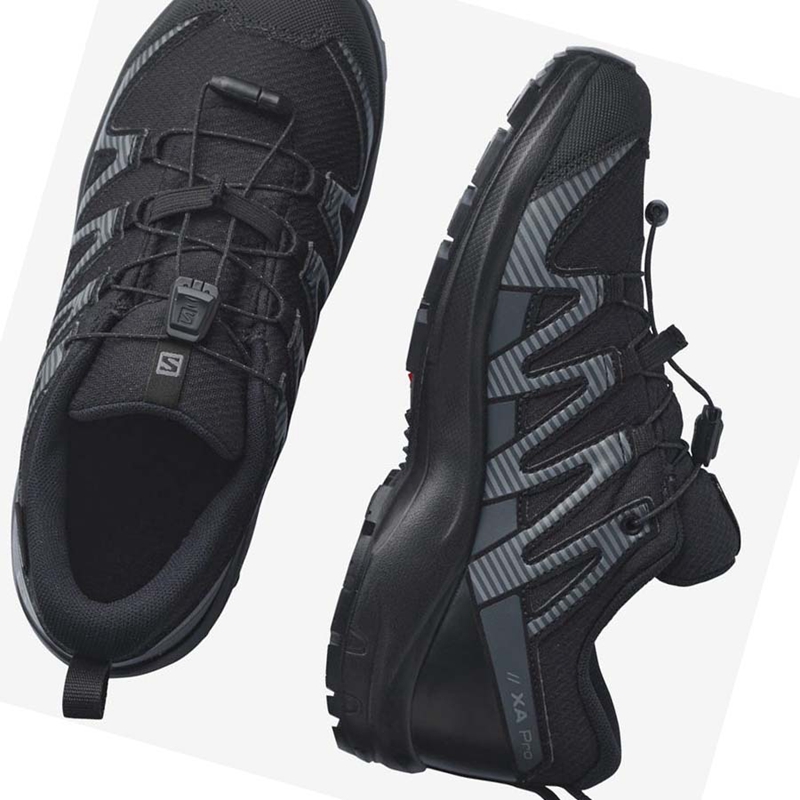 Zapatillas De Trail Running Salomon XA PRO V8 CLIMASALOMON™ WATERPROOF Niños Negras | YZNABFM-10