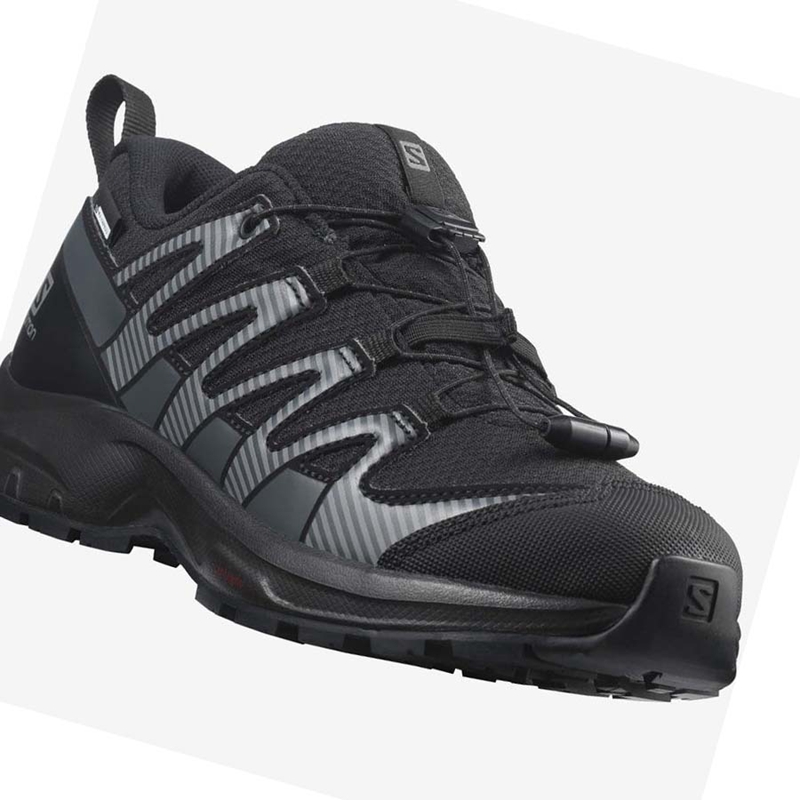 Zapatillas De Trail Running Salomon XA PRO V8 CLIMASALOMON™ WATERPROOF Niños Negras | YZNABFM-10