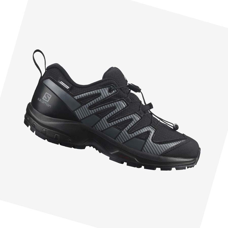 Zapatillas De Trail Running Salomon XA PRO V8 CLIMASALOMON™ WATERPROOF Niños Negras | YZNABFM-10