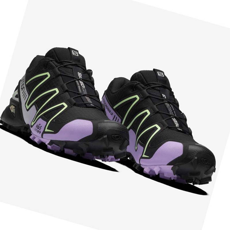 Zapatillas Salomon SPEEDCROSS 3 Mujer Negras Moradas | AWINPEM-91