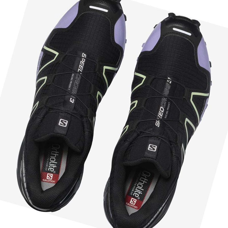 Zapatillas Salomon SPEEDCROSS 3 Mujer Negras Moradas | AWINPEM-91