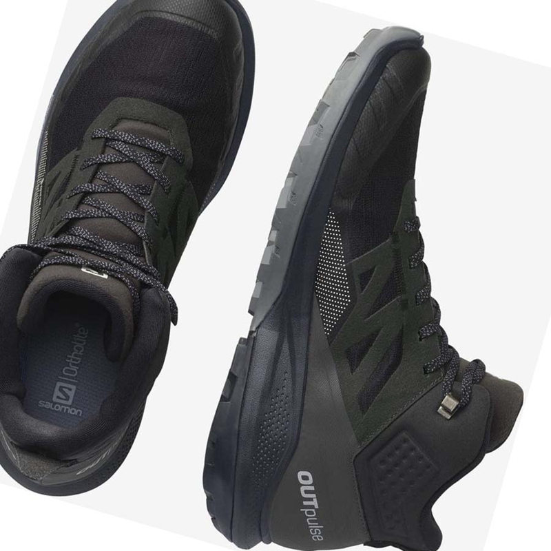 Zapatos De Senderismo Salomon OUTPULSE MID GORE-TEX Hombre Negras | ZIYGVFT-84