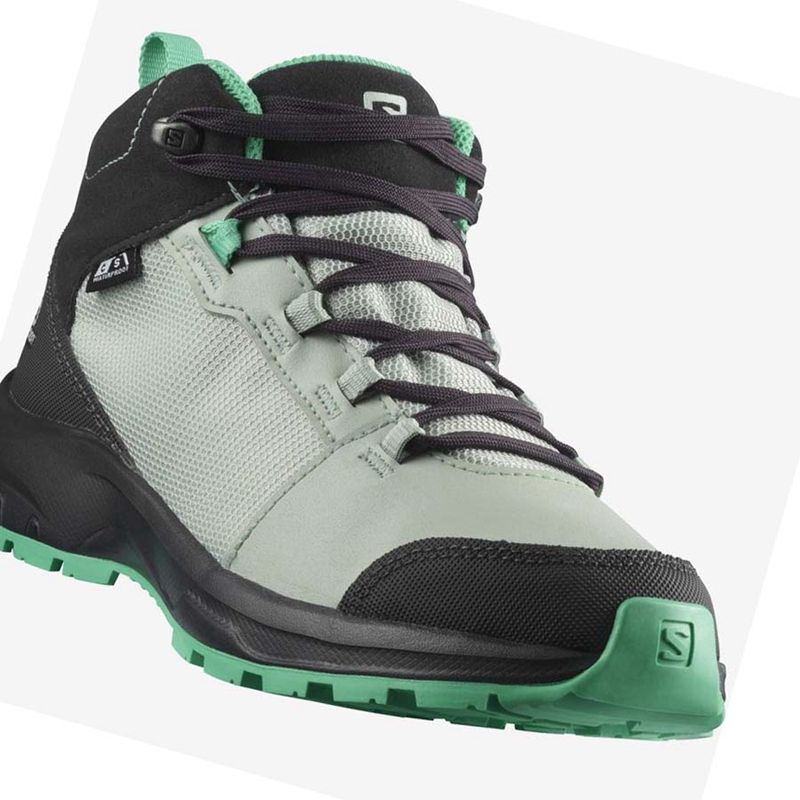 Zapatos De Senderismo Salomon OUTWARD CLIMASALOMON™ WATERPROOF Niños Verde Menta | VUACNZF-93