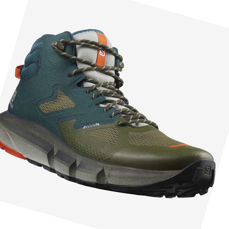 Zapatos De Senderismo Salomon PREDICT HIKE MID GORE-TEX Hombre Verde Oscuro Verde Oliva | PXRQGNW-14