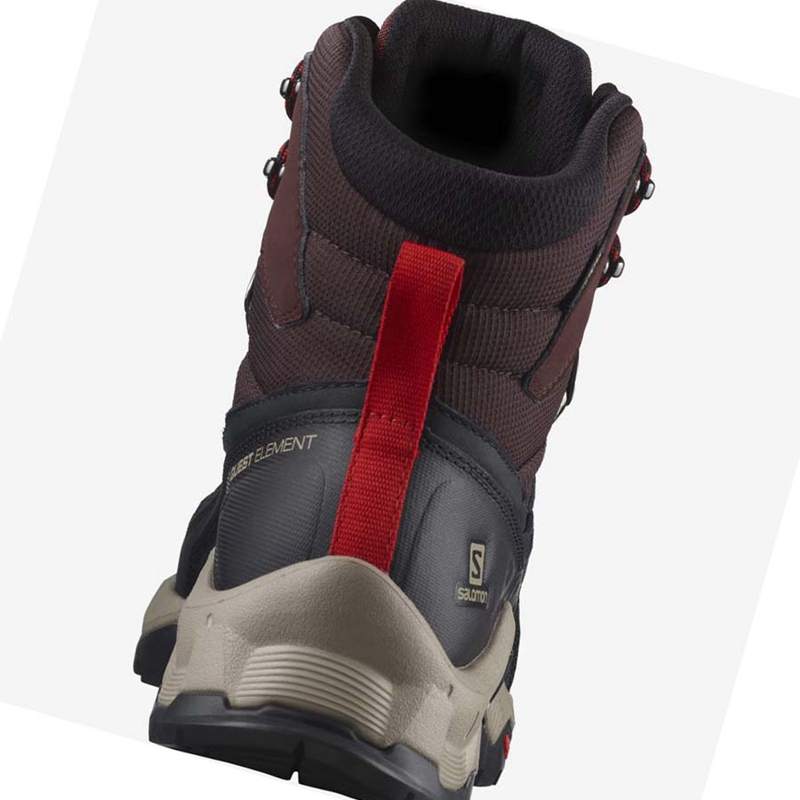 Zapatos De Senderismo Salomon QUEST ELEMENT GORE-TEX Hombre Gris Rojas | EULINQP-01