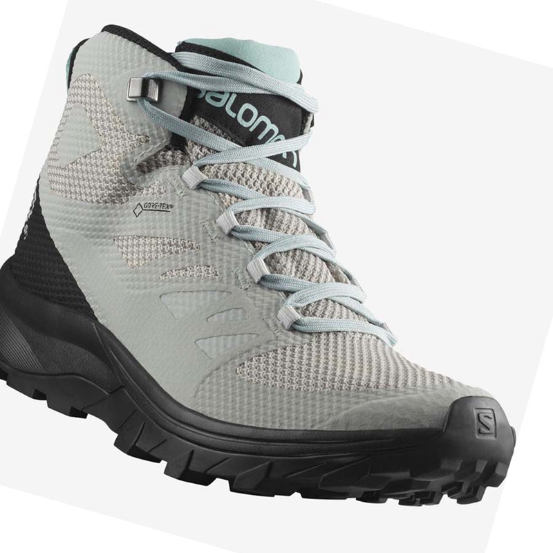 Zapatos De Senderismo Salomon WoOUTLINE MID GORE-TEX Mujer Beige | KPOSNTJ-85