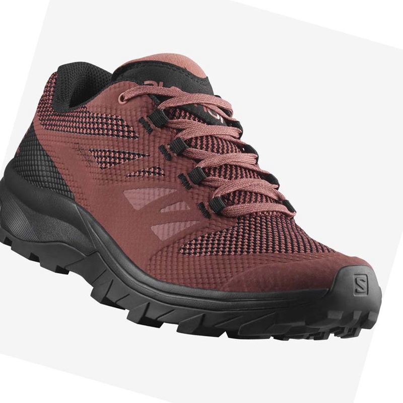 Zapatos De Senderismo Salomon WoOUTLINE GORE-TEX Mujer Rojas | PCASGIT-10