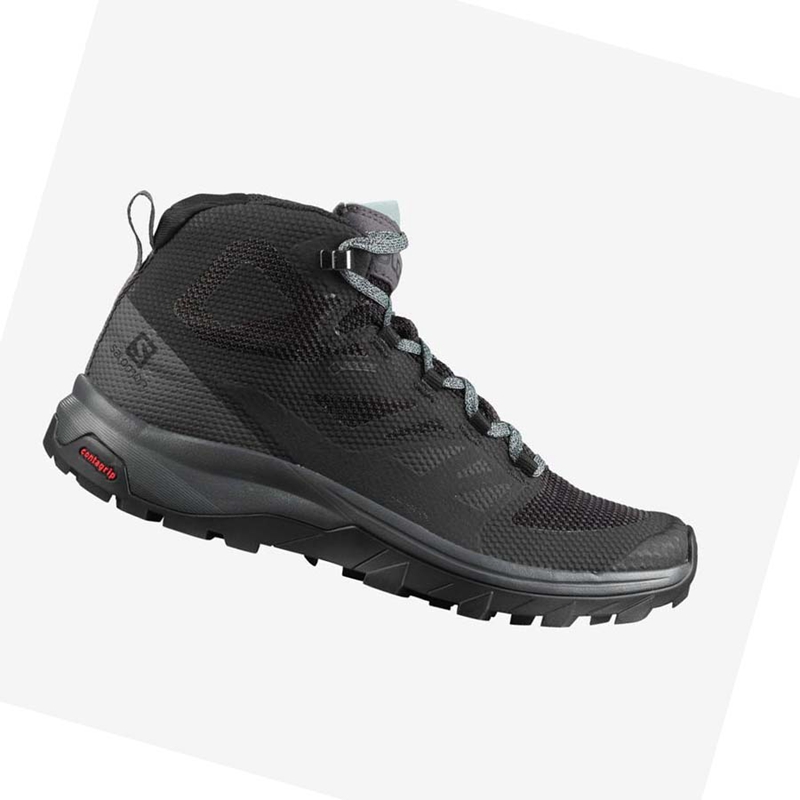 Zapatos De Senderismo Salomon WoOUTLINE MID GORE-TEX Mujer Azul Marino | TQMPHEB-69