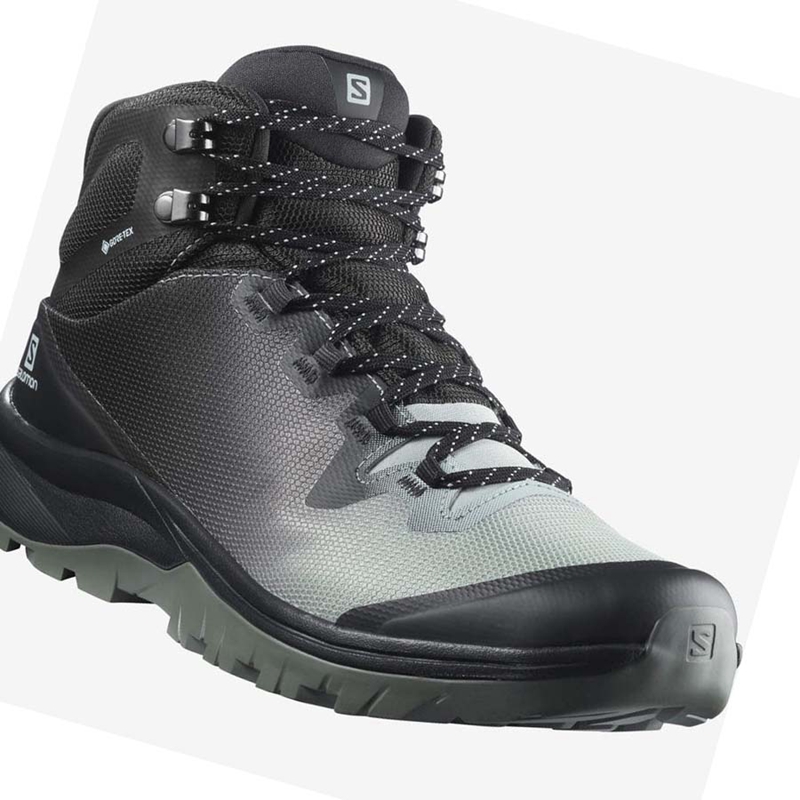 Zapatos De Senderismo Salomon WoVAYA MID GORE-TEX Mujer Negras Blancas | ORENSWY-27