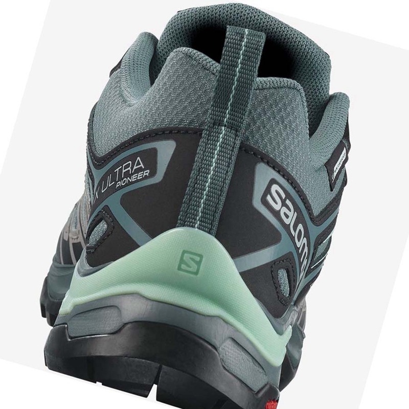 Zapatos De Senderismo Salomon WoX ULTRA PIONEER CLIMASALOMON™ WATERPROOF Mujer Verde | BUIOVJM-60