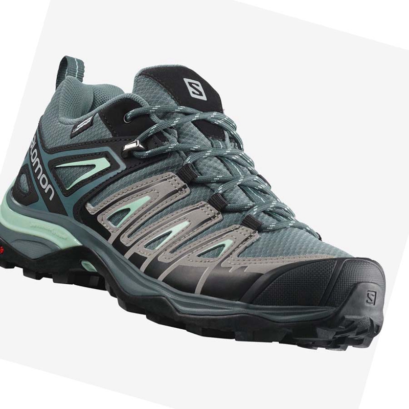 Zapatos De Senderismo Salomon WoX ULTRA PIONEER CLIMASALOMON™ WATERPROOF Mujer Verde | BUIOVJM-60