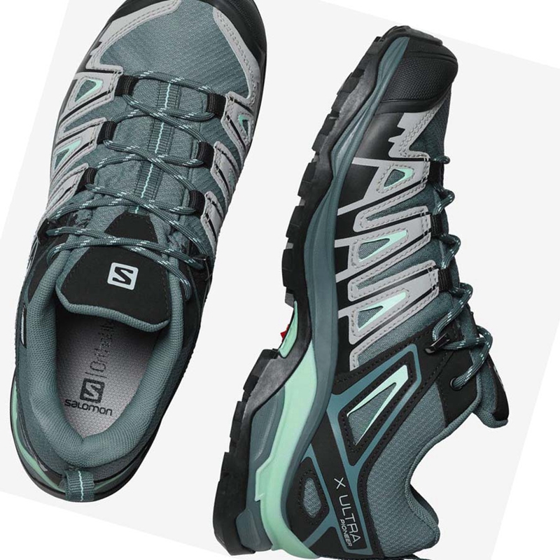 Zapatos De Senderismo Salomon WoX ULTRA PIONEER CLIMASALOMON™ WATERPROOF Mujer Verde | BUIOVJM-60