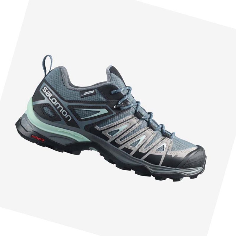 Zapatos De Senderismo Salomon WoX ULTRA PIONEER CLIMASALOMON™ WATERPROOF Mujer Verde | BUIOVJM-60