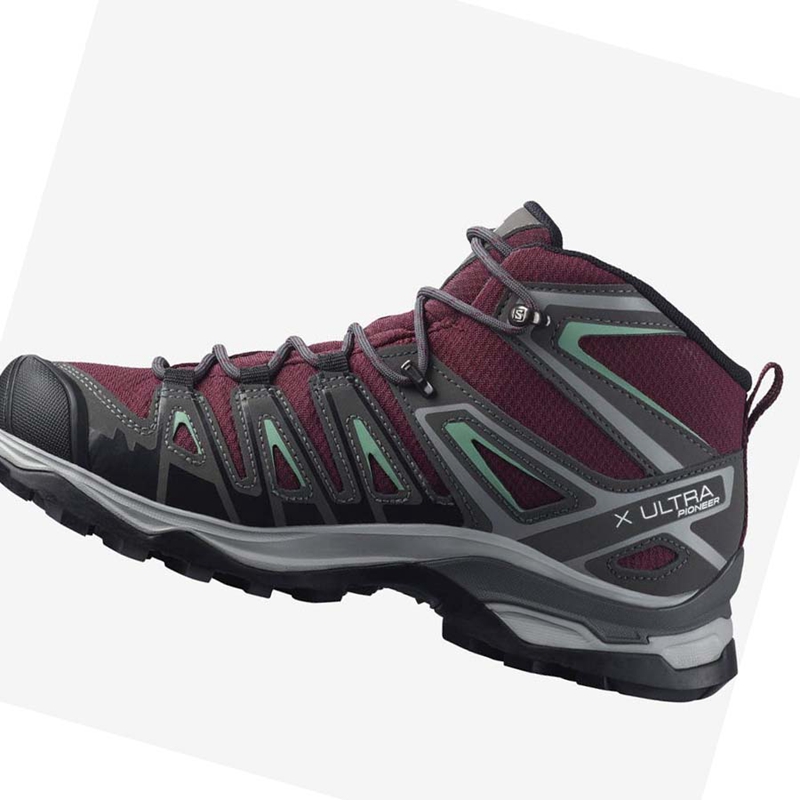 Zapatos De Senderismo Salomon WoX ULTRA PIONEER MID CLIMASALOMON™ WATERPROOF Mujer Rojas | KPWTHUE-74