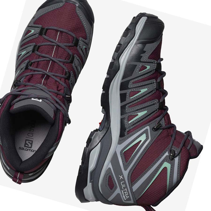 Zapatos De Senderismo Salomon WoX ULTRA PIONEER MID CLIMASALOMON™ WATERPROOF Mujer Rojas | KPWTHUE-74