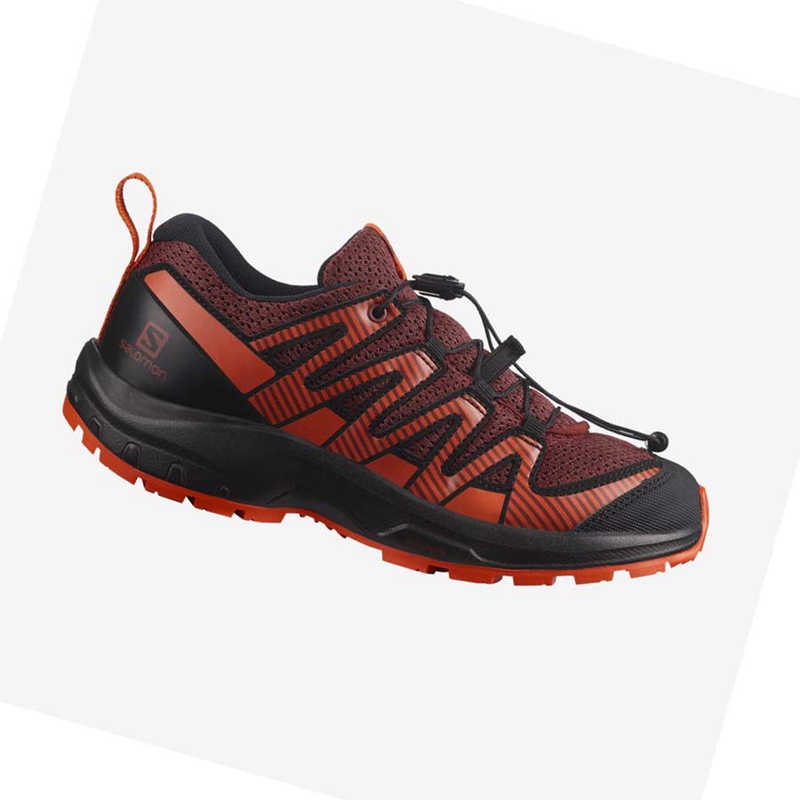 Zapatos De Senderismo Salomon XA PRO V8 Niños Negras Rojas | EQYVSWD-04