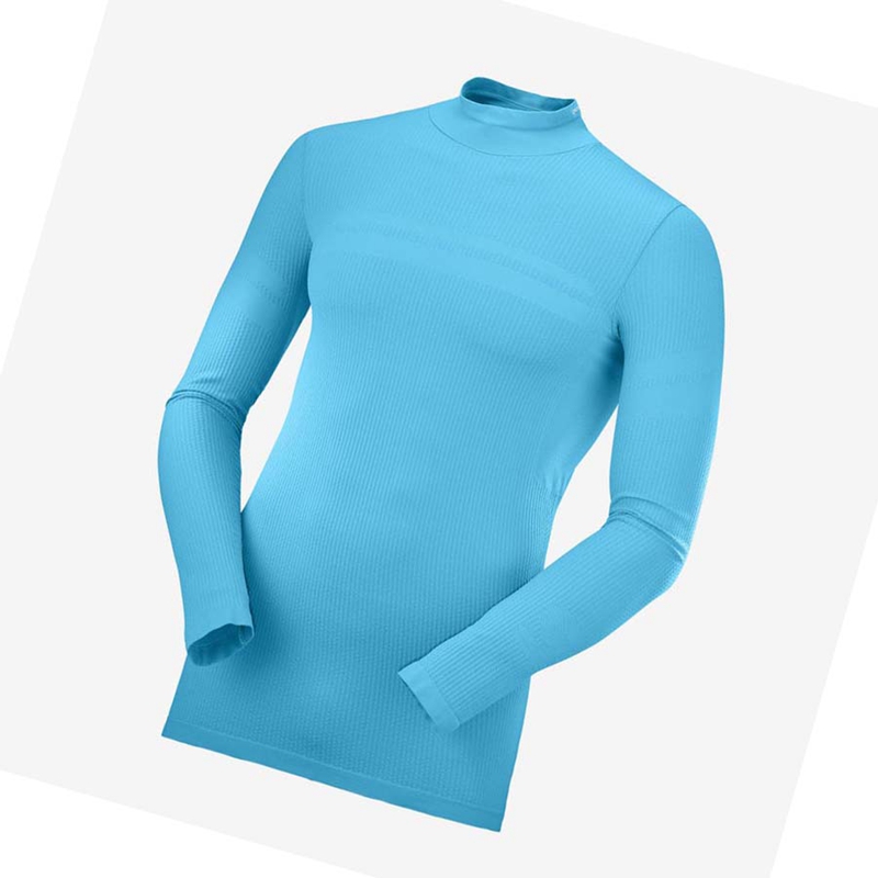 Camiseta Salomon ESSENTIAL SEAMLESS Hombre Azules | JCRDBNA-90