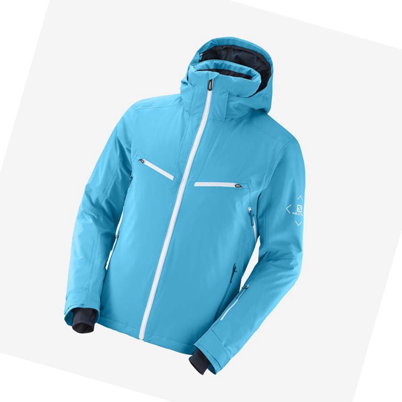 Chaquetas De Esquí Salomon BRILLIANT Hombre Azules | EXNZKAC-98