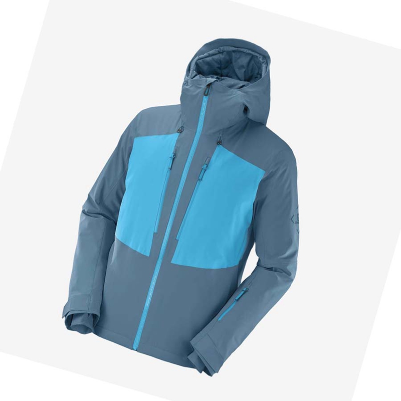 Chaquetas De Esquí Salomon HIGHLAND Ski Hombre Azules | WSYRGZM-90