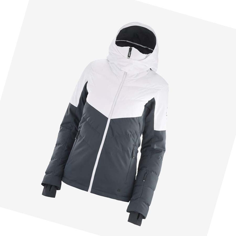 Chaquetas De Esquí Salomon NEW PREVAIL Mujer Negras Blancas | SHCKYIT-58