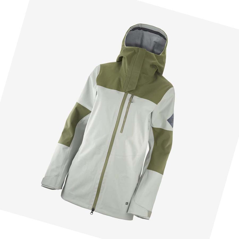 Chaquetas De Esquí Salomon STANCE 3L Mujer Verde Oliva | INSJOUQ-35